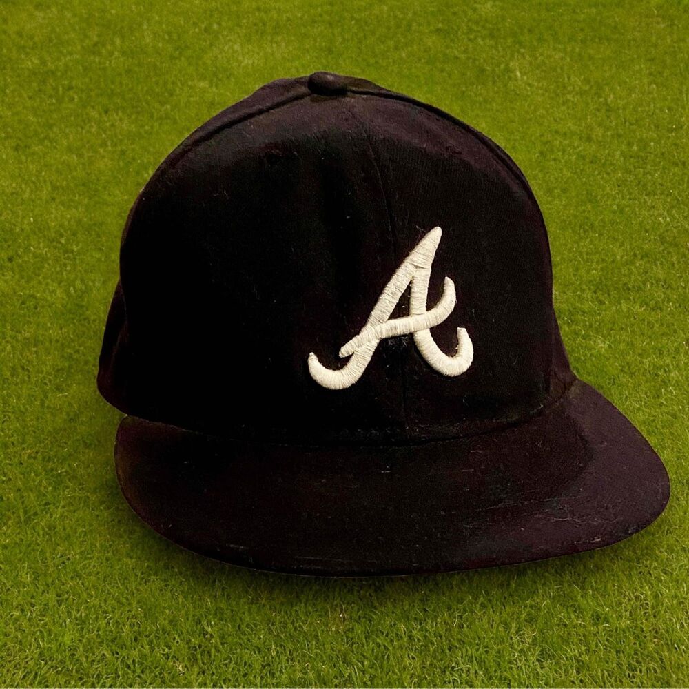 Atlanta Braves Baseball Cap Road New Era Navy 7 1/2 59Fifty Hat MLB Cap